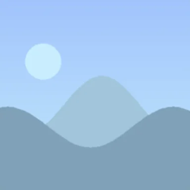 The sample picture this workflow makes: pale mountains under a full moon.